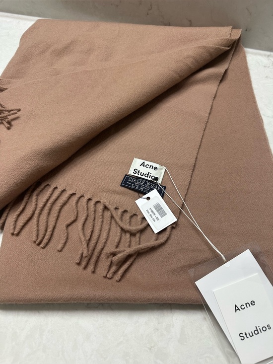 Acne Studios Accessories - Acne Studios fringed wool scarf in warm camel-pink, NWT, oversized